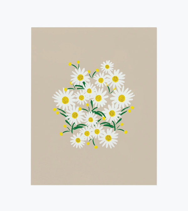Daisies Khaki Art Print 8 × 10 inches by Rifle Paper Co.