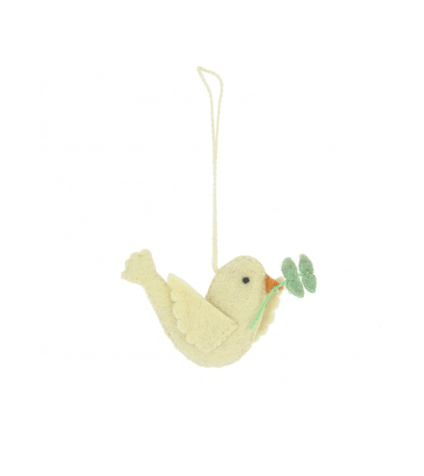 Felt Dove with Olive Branch Decoration by Fiona Walker