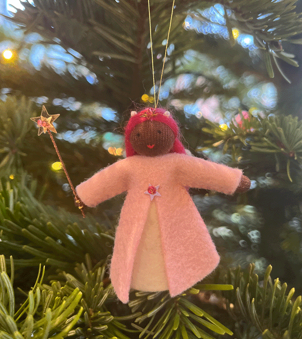 2023 Black Pink Wishing Fairy Waldorf Felt Fairy