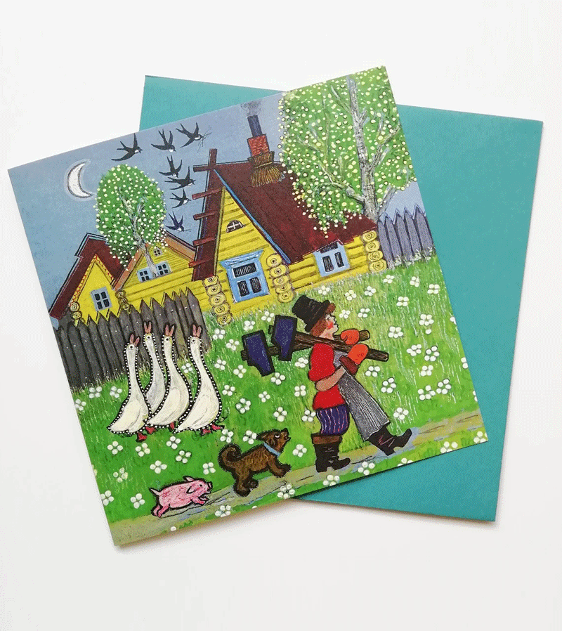 Farmer with Hammers Card by Kapelki Art - Niddle Noddle