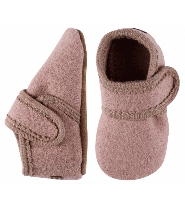 Fawn Wool Slippers with Velcro by Melton - Niddle Noddle
