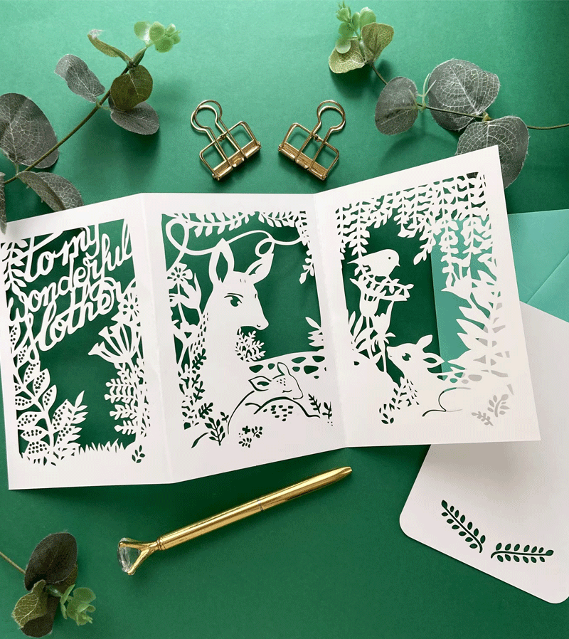 Paper Cut 3D Wonderful Mother Card - Niddle Noddle