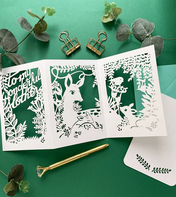 Paper Cut 3D Wonderful Mother Card - Niddle Noddle