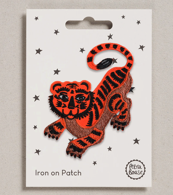 Crouching Tiger Iron on Patch by Petra Boase - Niddle Noddle
