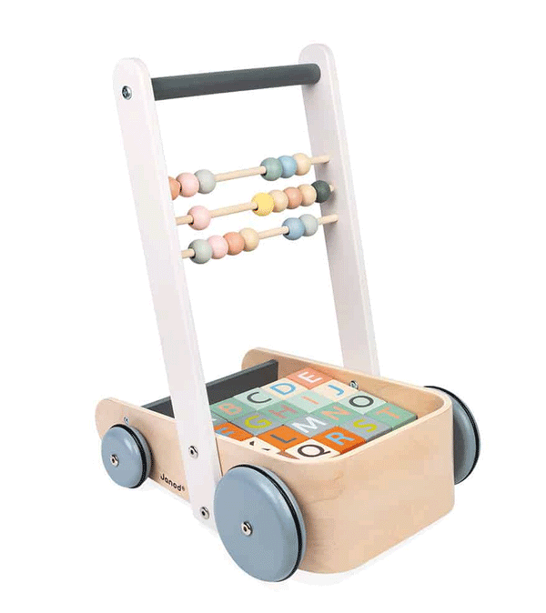 Sweet Cocoon Cart with ABC Blocks  by Janod - Niddle Noddle