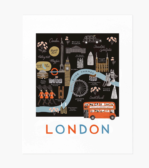 London Map Art Print  8 × 10 inches by Rifle Paper Co. - Niddle Noddle