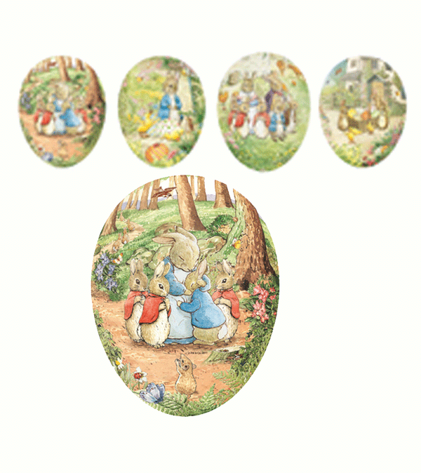 25cm Beatrix Potter Cardboard Easter Egg - Niddle Noddle