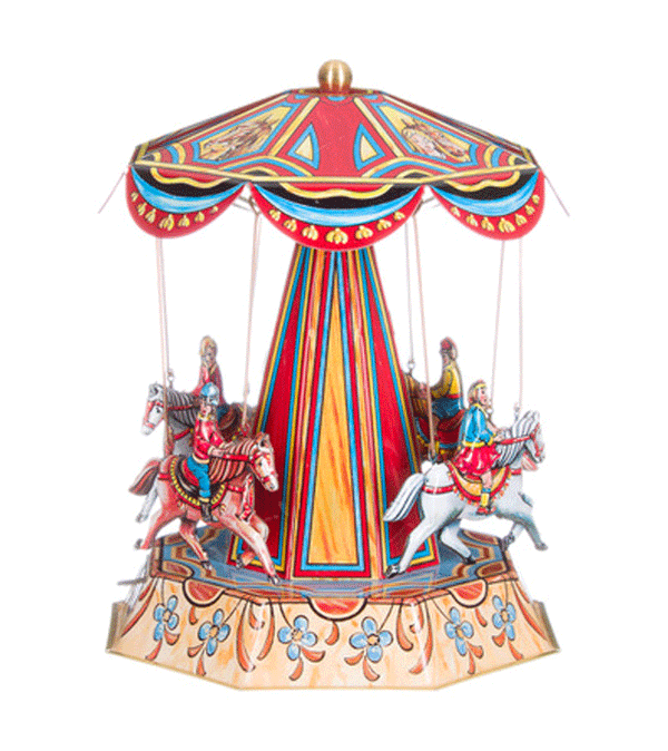 Large Classic Tin Carousel with Horses