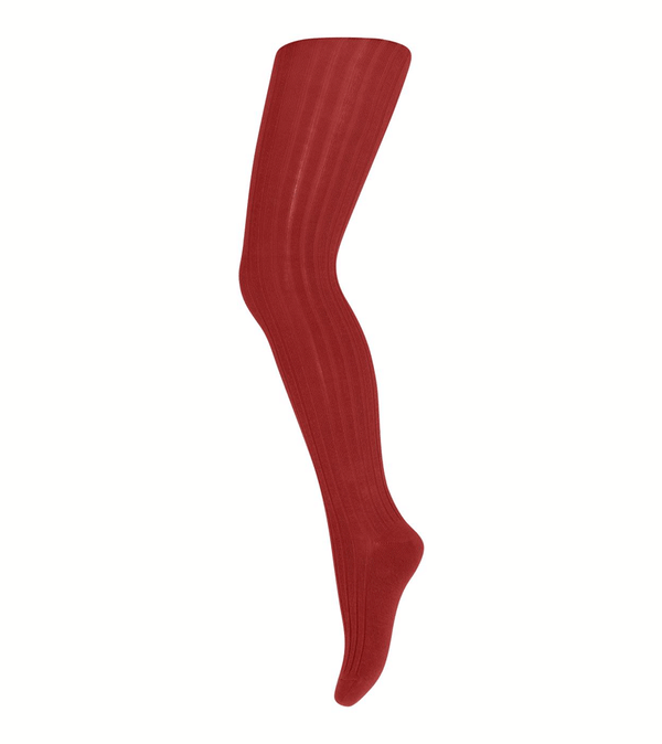 Tomato Cotton Rib Tights by mp Denmark