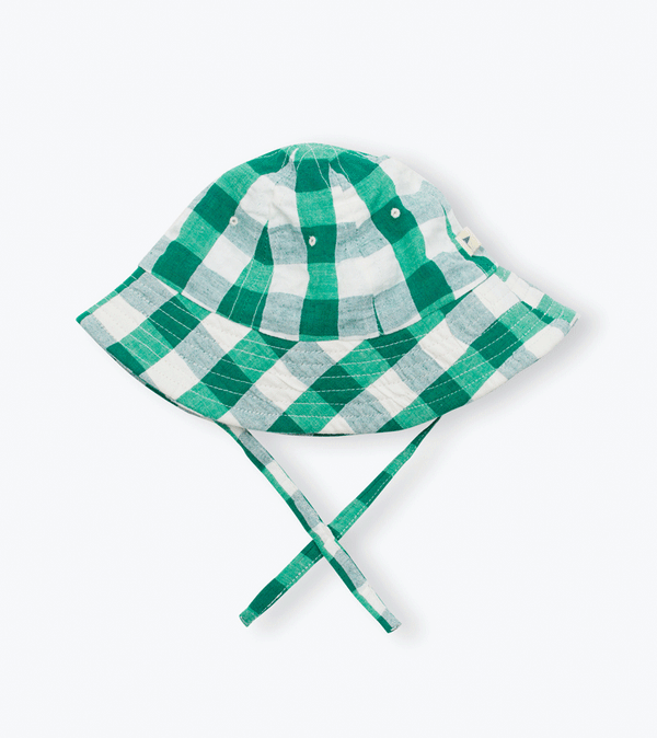 Green Check Sun Hat by Arsene et les Pipelettes - Niddle Noddle