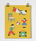 Vintage Playtime Yellow Fine Art Print 11"x14" by Roomytown” - Niddle Noddle