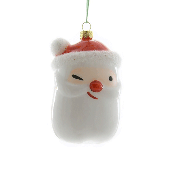 Retro Winky Santa Glass Ornament by Cody Foster - Niddle Noddle