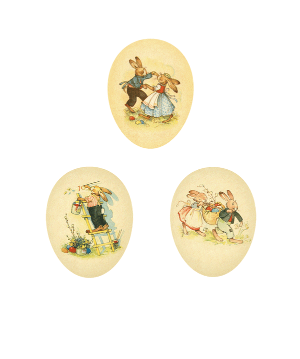 Small Happy Bunnies Cardboard Easter Egg - Niddle Noddle