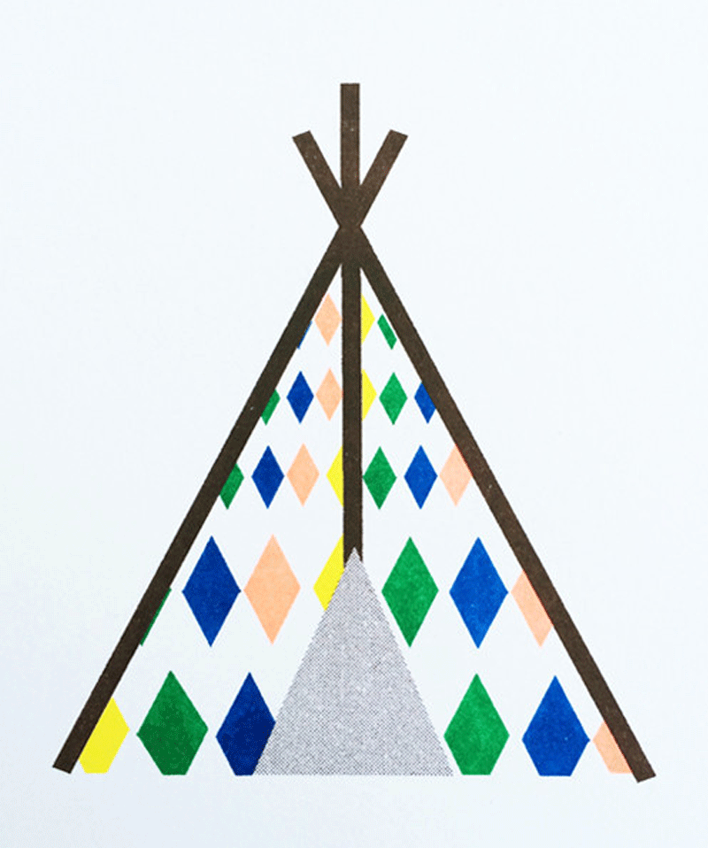 Tee Pee A3 Print by Scout Edition - Niddle Noddle