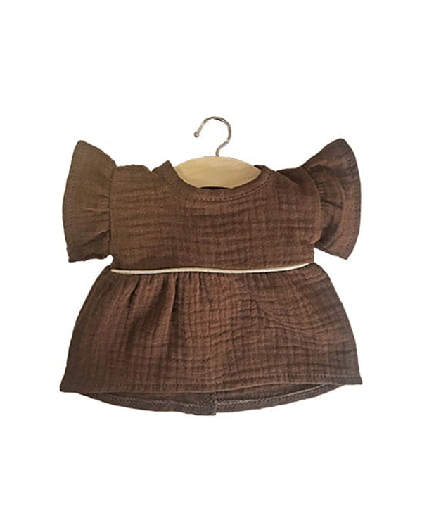 Chocolate Daisy Dress for Baby Doll by Minikane - Niddle Noddle