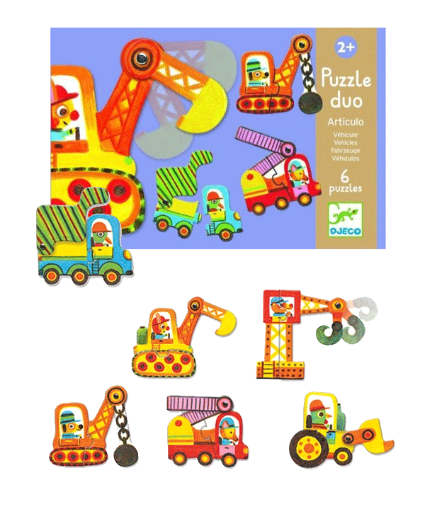 Puzzle Duo - Vehicules by Djeco - Niddle Noddle