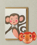 Monkey Japanese Paper Balloon Card by  Petra Boase - Niddle Noddle