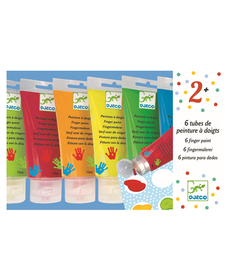6 Finger Paint Tubes by Djeco - Niddle Noddle