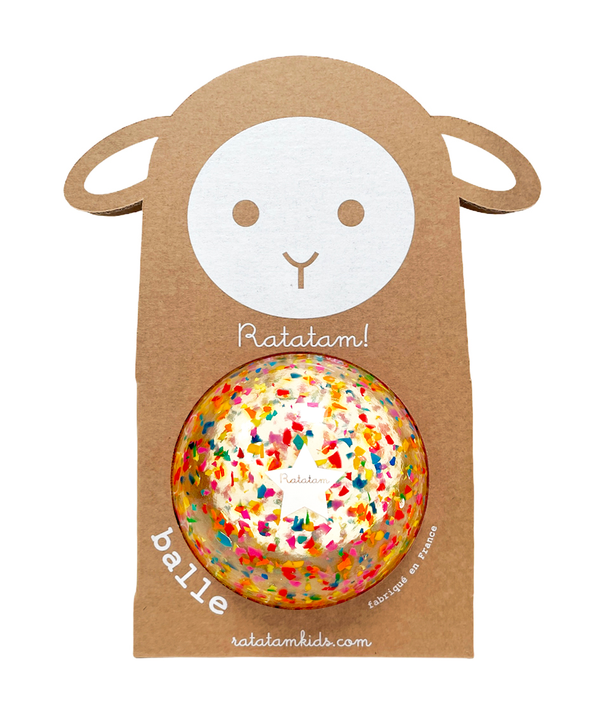 Lamb Multicolored Confetti Ball by Ratatam