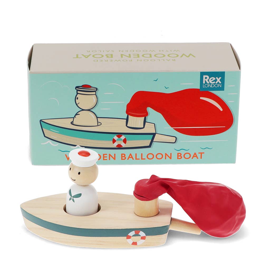 Wooden Balloon Boat by Rex London