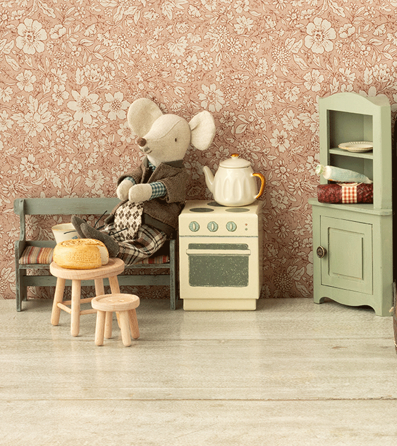 Light Green Corner Cabinet Mouse Furniture by maileg