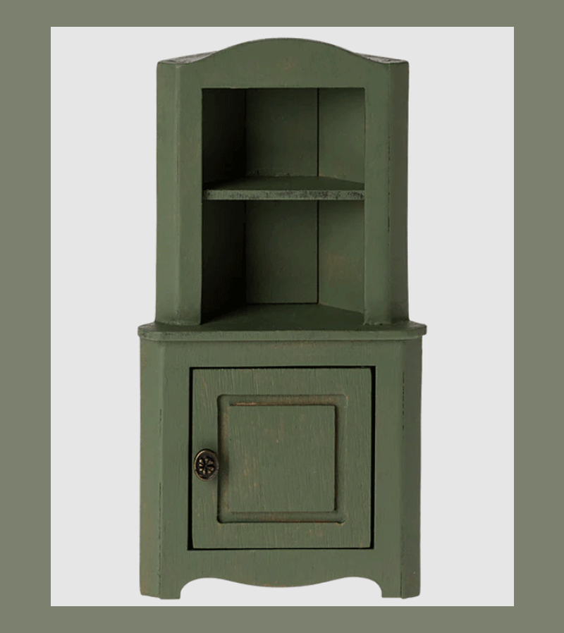 Dark Green Corner Cabinet Mouse Furniture by maileg