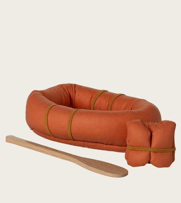 Rubber Boat, Life Vest and Wooden Oar for Mice by Maileg