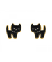 Black Enamel Cat Earrings by Acorn & Will