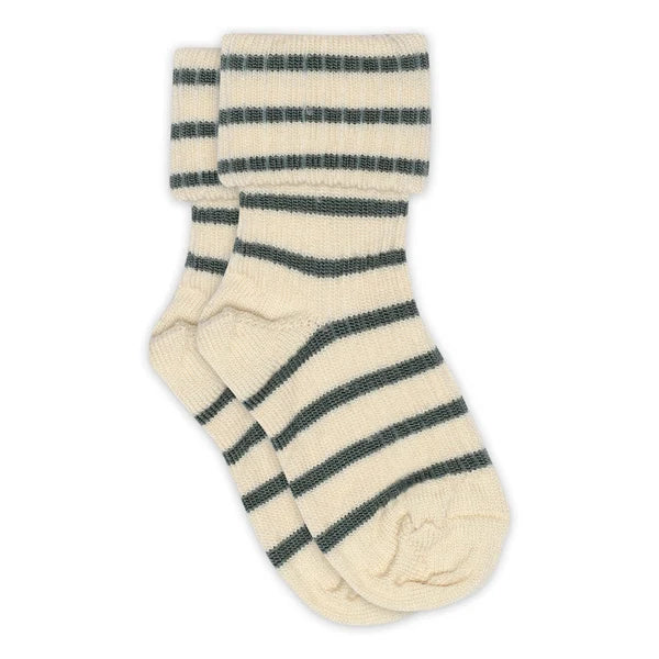 Dark Forest Stripe Viggy Wool Socks by mp Denmark