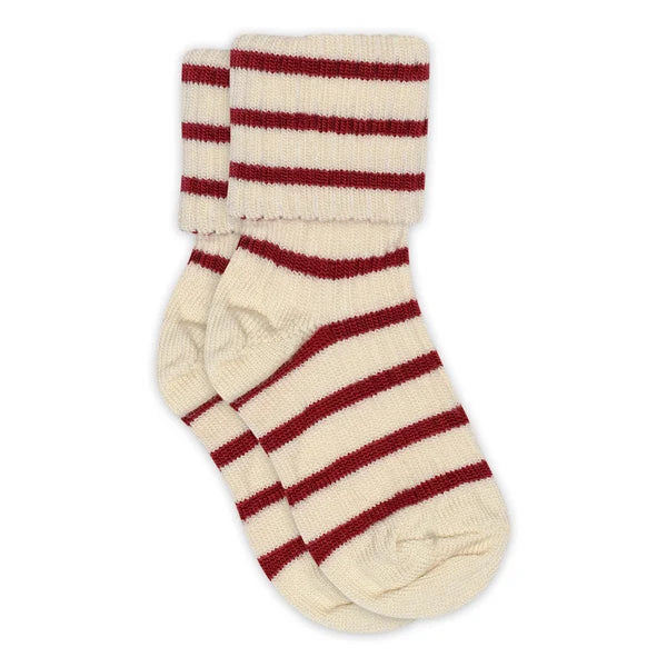 Karanda Red Stripe Viggy Wool Socks by mp Denmark