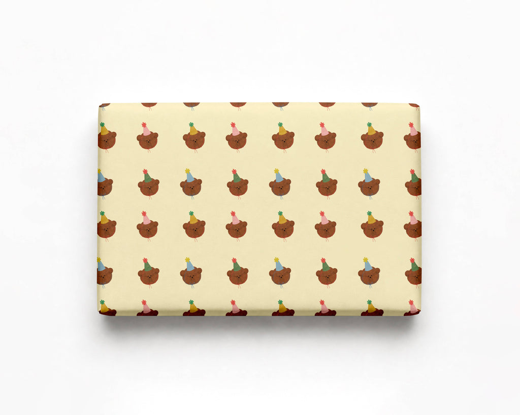 Party Hat Wrapping Paper by Bear Days