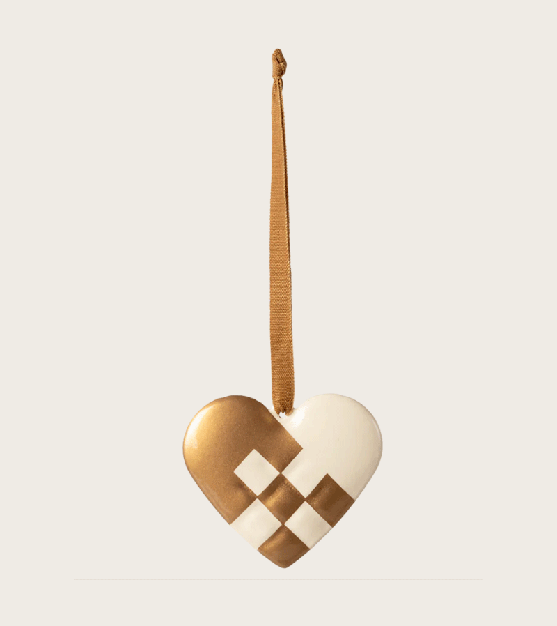 Gold Heart Metal Ornament by maileg