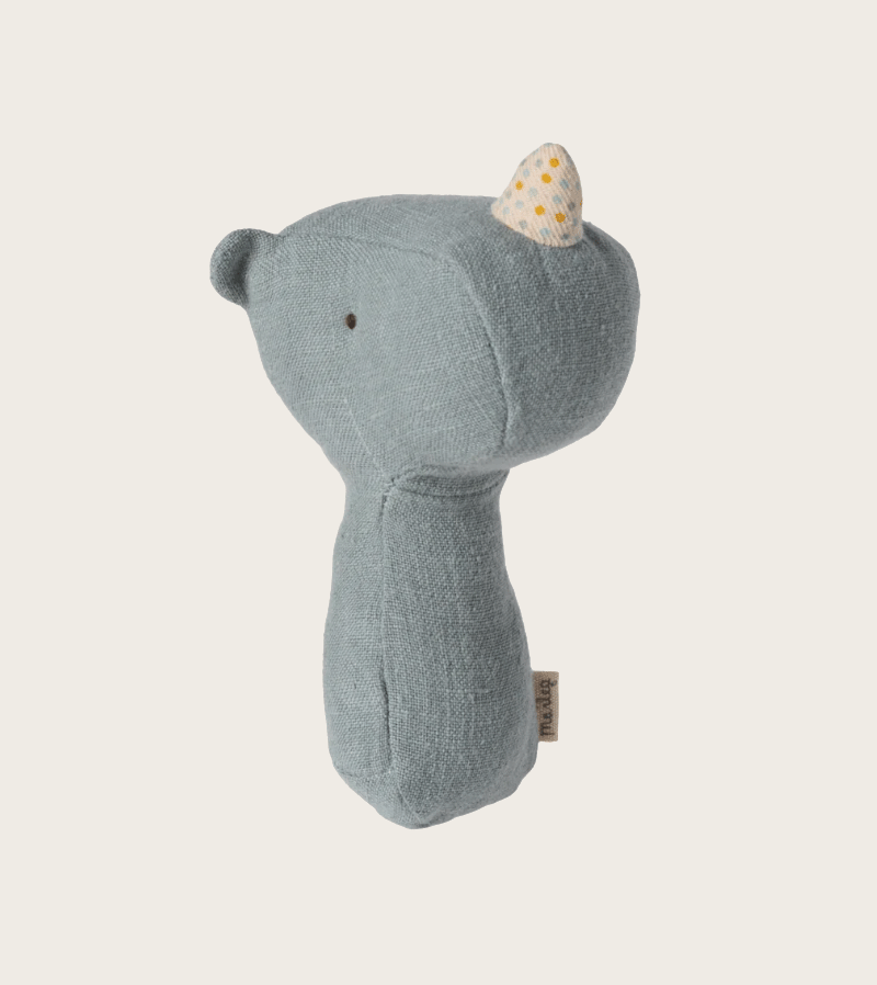 Dusty Blue Rhino Rattle by Maileg