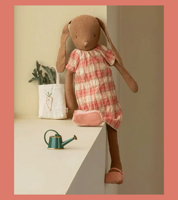 Size 3 Chocolate Bunny in Dress by maileg