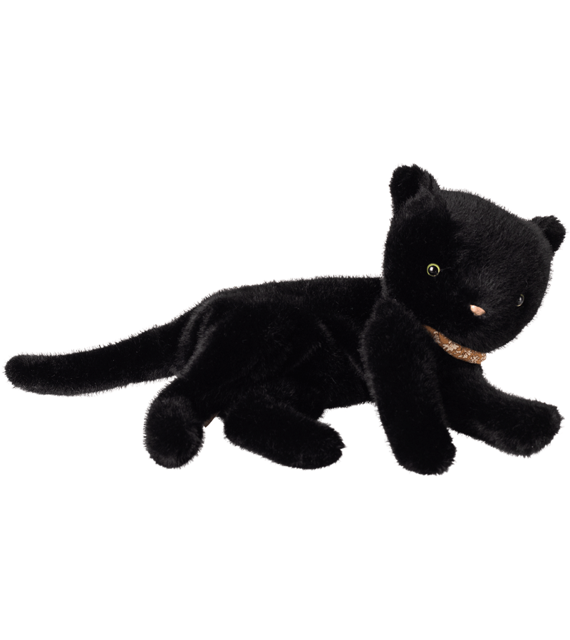 Medium Black Sleeping Plush Kitten by maileg