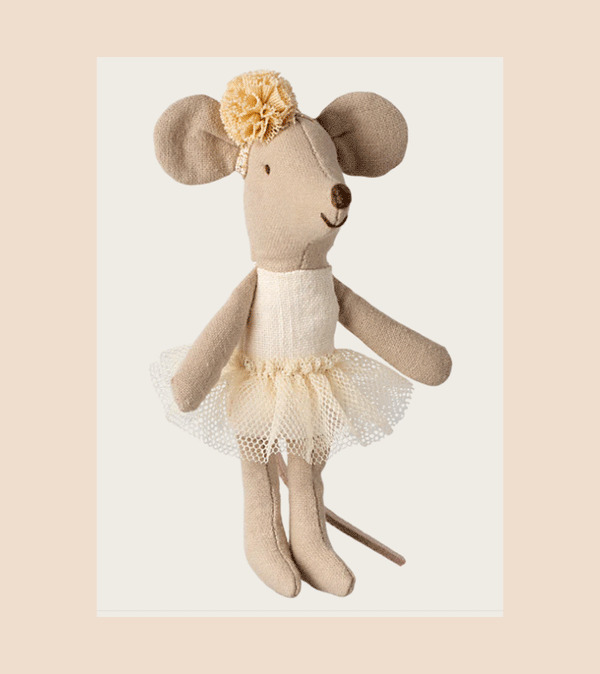 Little Sister Off White  Ballerina Mouse by maileg