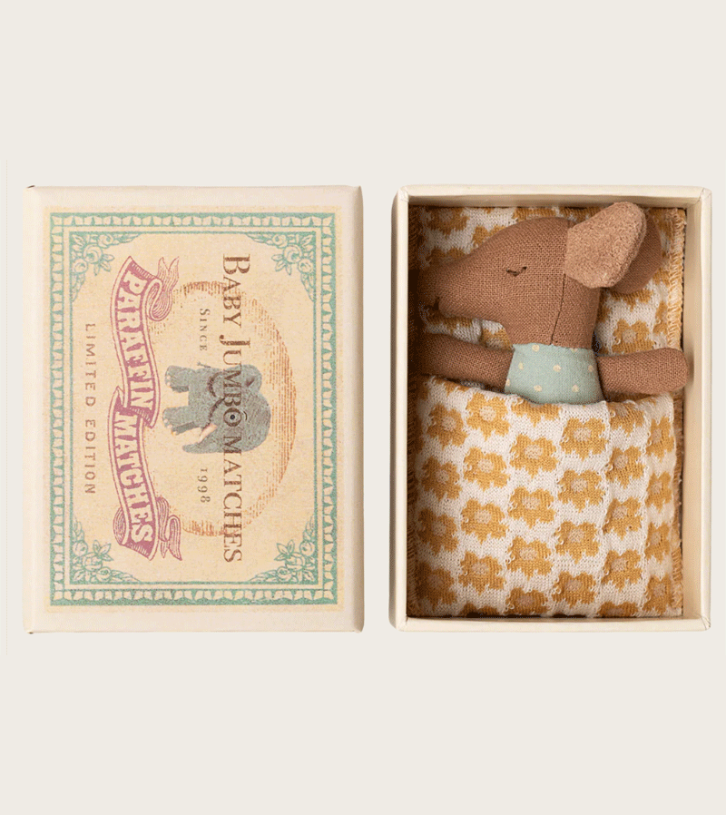 Blue Sleepy Wakey Baby Mouse in Box by Maileg