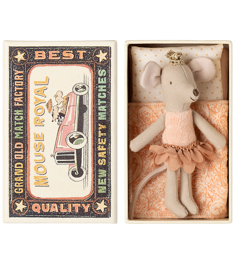 2025 Little Sister Princess Mouse in Matchbox by maileg