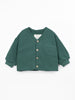 Pine Green Recycled Cotton Knit Cardigan by PLAY UP