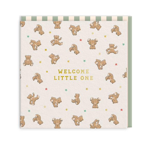New Baby Bear Mini Square Greeting Card by Ohh Deer