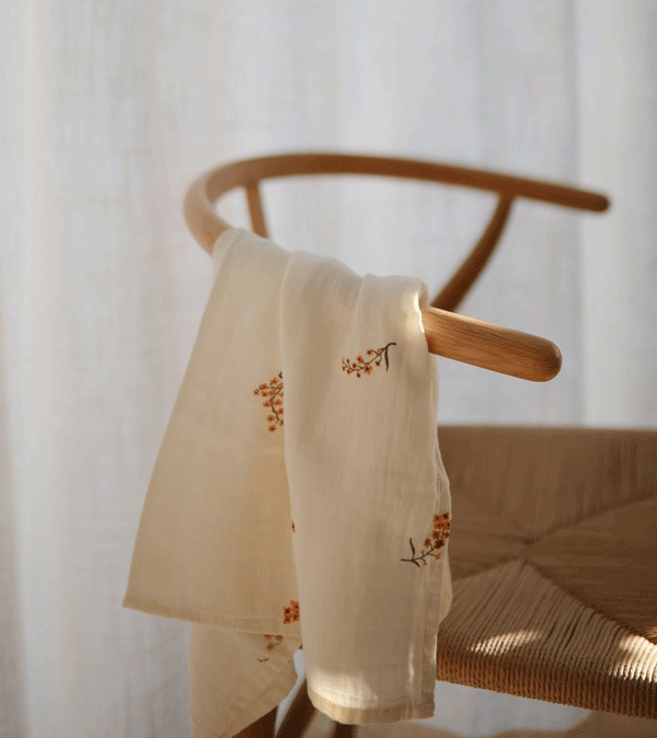 Flowers Organic Cotton Muslin Cloth by Mushie