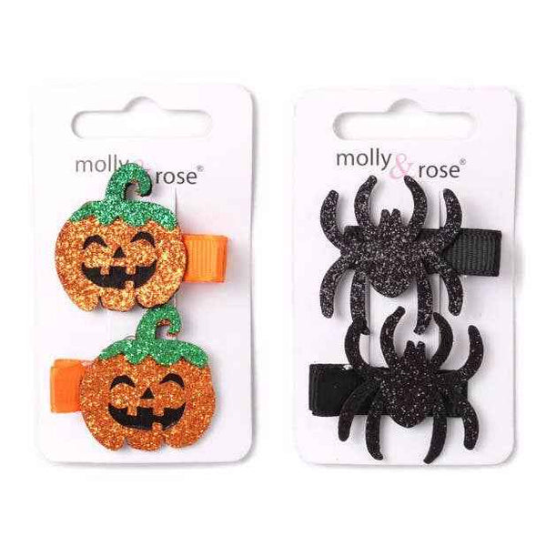 Set 2 Halloween Glitter Hair Clips by Molly & Rose