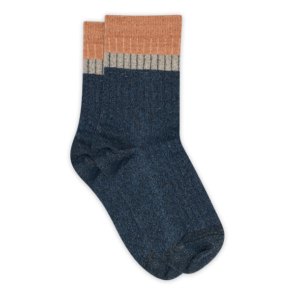 Dark Denim Norma Glitter Socks by mp Denmark
