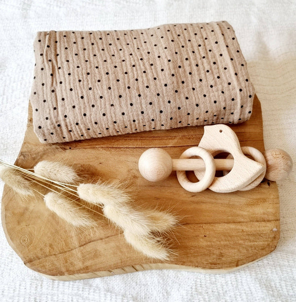 Beige with Dots Muslin by Rammelaartje