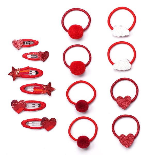 Red School Hair Clips & Bobble Hair Ties by Classette