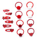 Red School Hair Clips & Bobble Hair Ties by Classette