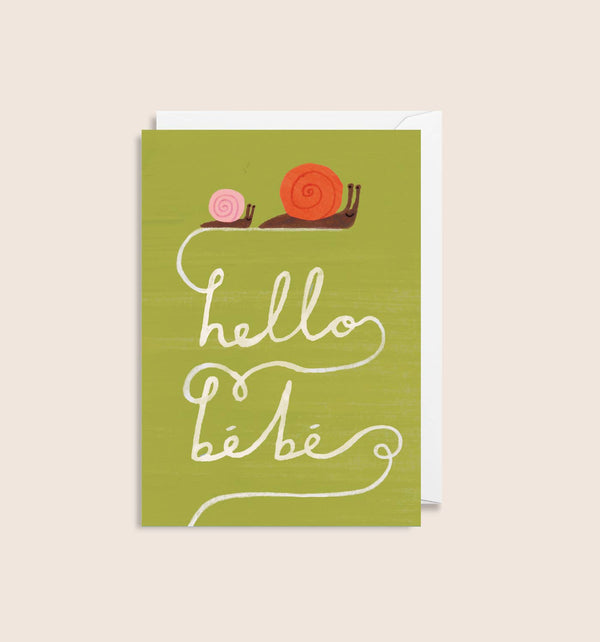 Hello Bebe Snail Mini New Baby Card by Holsen Studio