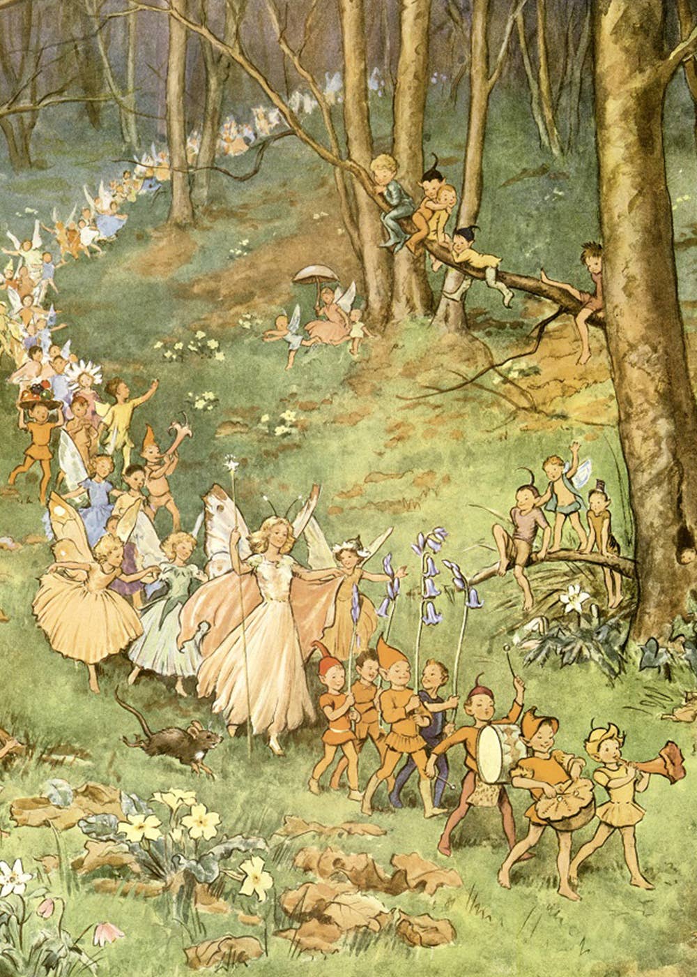 Margaret Tarrant The Fairy Way Greetings Card by Porch Fairies