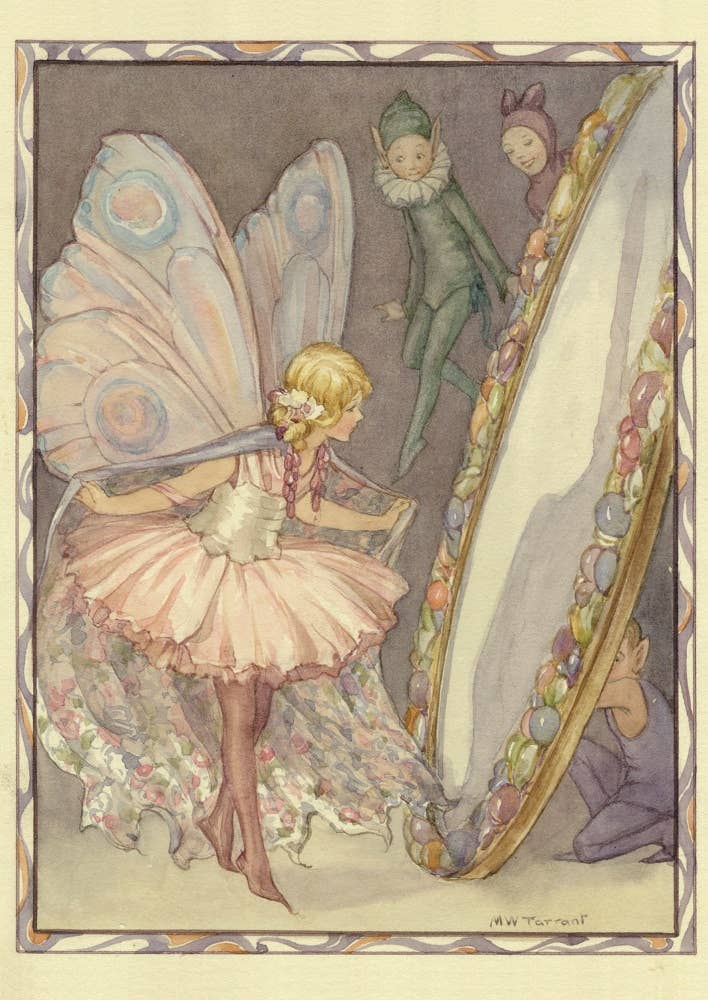 Margaret Tarrant Looking Glass Fairy Greetings Card by Porch Fairies