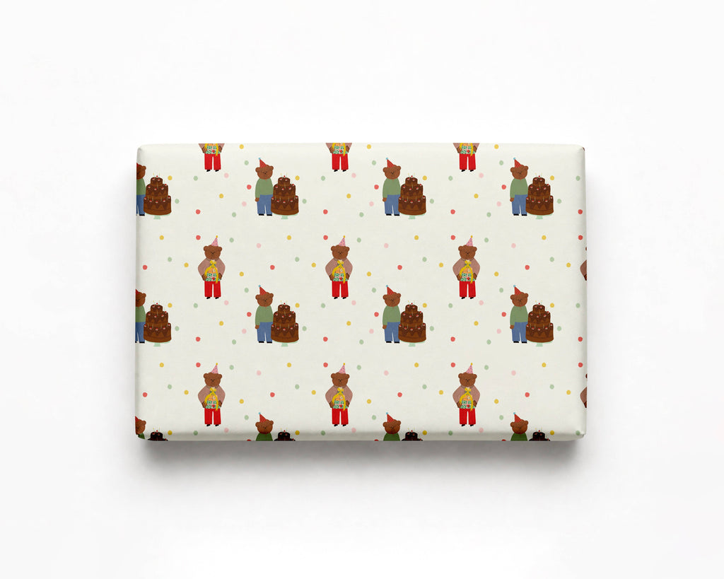 Birthday Bear Wrapping Paper by Bear Days